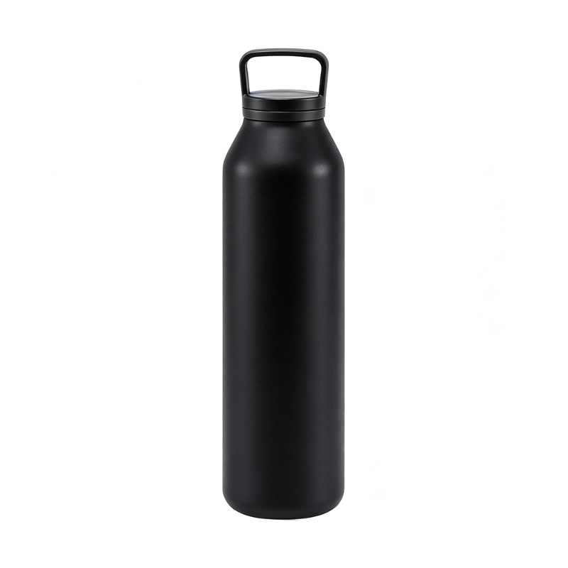 Botella de metal negro