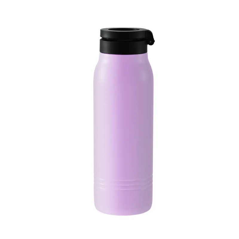 Botella de agua de acero inoxidable con tapa magnética lavanda