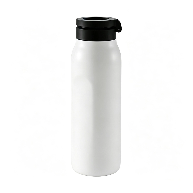 Botella de bebida con tapa magnética de acero inoxidable